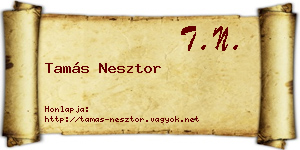 Tamás Nesztor névjegykártya